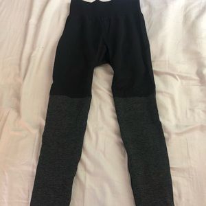 gymshark seamless two toned leggings black